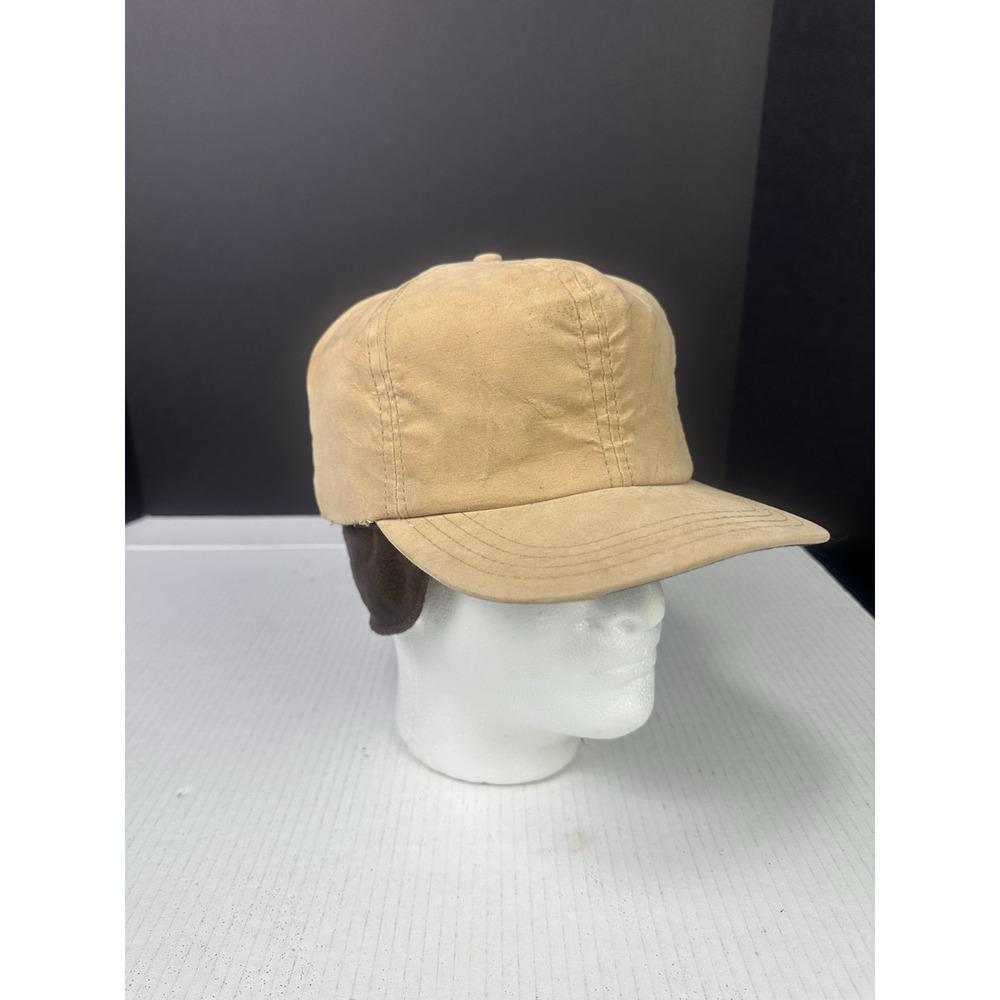 Vintage 80s Beige Outdoor Hunting USA Made Size‎ Large Hat Baseball Cap Khaki